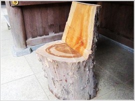 ご神木から作った椅子